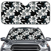 Lily Floral Pattern Print Car Windshield Sun Shade