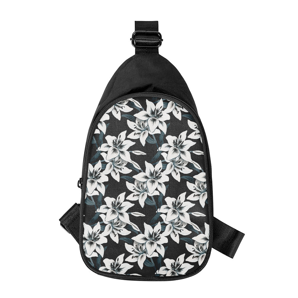 Lily Floral Pattern Print Chest Bag