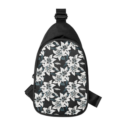 Lily Floral Pattern Print Chest Bag