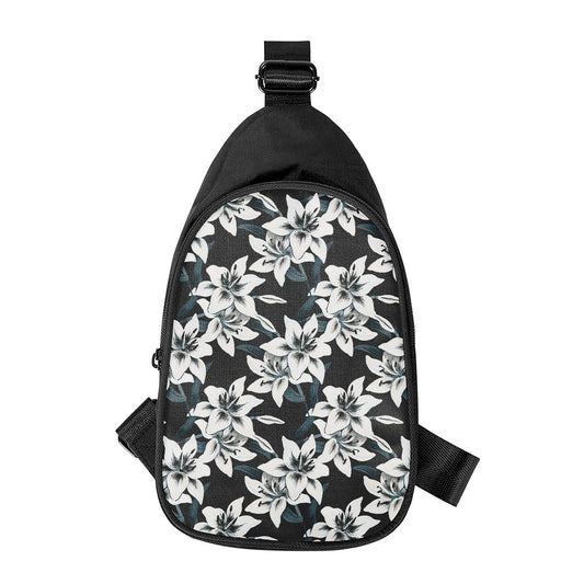 Lily Floral Pattern Print Chest Bag