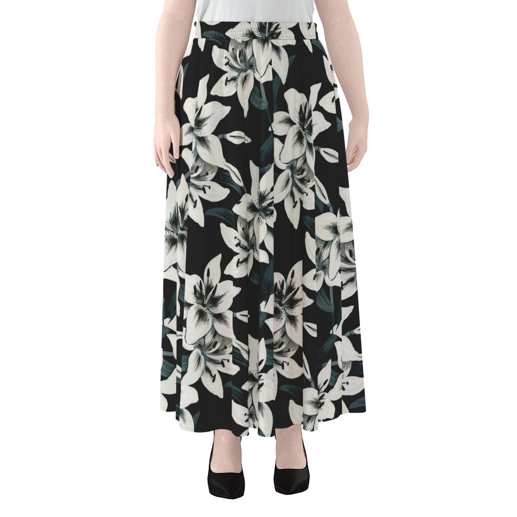 Lily Floral Pattern Print Chiffon Maxi Skirt