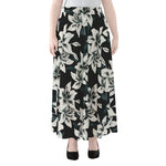 Lily Floral Pattern Print Chiffon Maxi Skirt