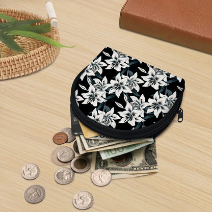 Lily Floral Pattern Print Coin Purse