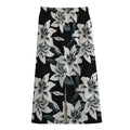 Lily Floral Pattern Print Cotton Front Slit Maxi Skirt