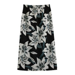 Lily Floral Pattern Print Cotton Front Slit Maxi Skirt