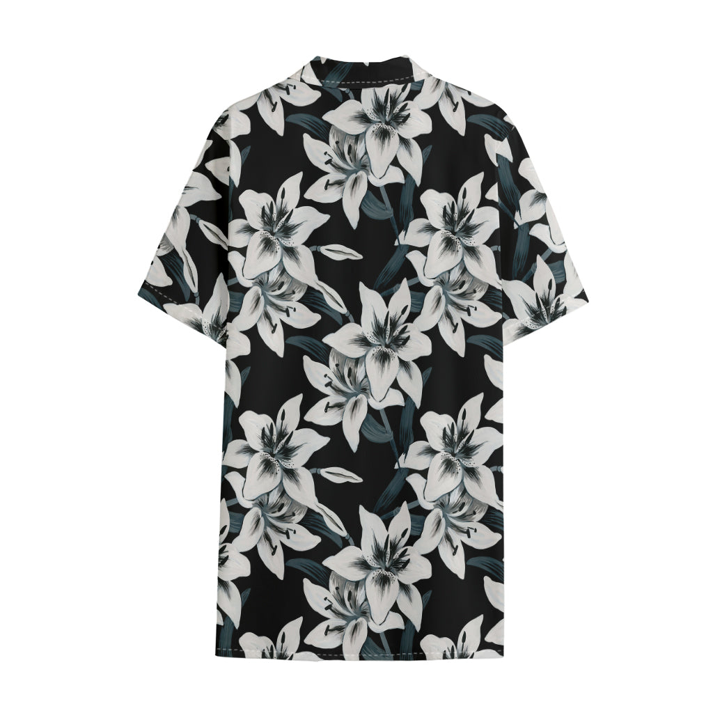 Lily Floral Pattern Print Cotton Hawaiian Shirt