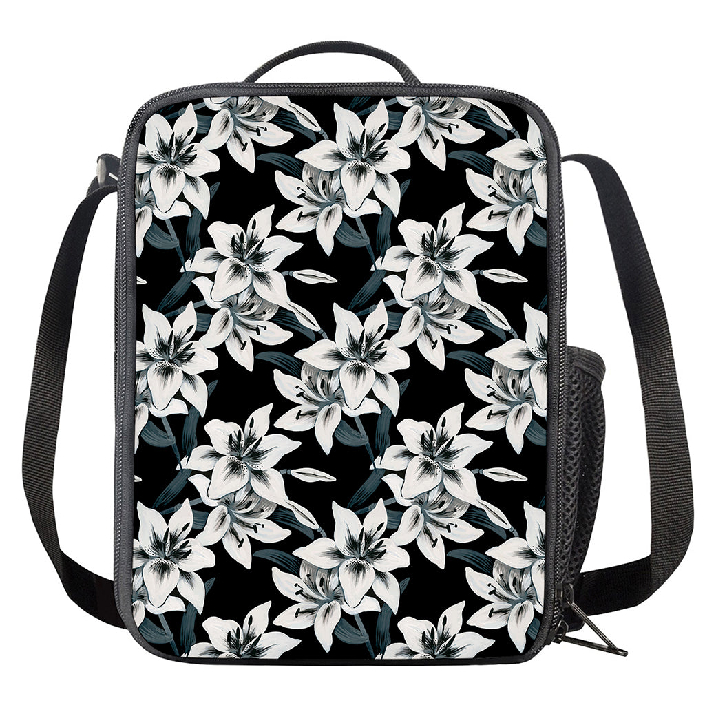 Lily Floral Pattern Print Crossbody Lunch Bag