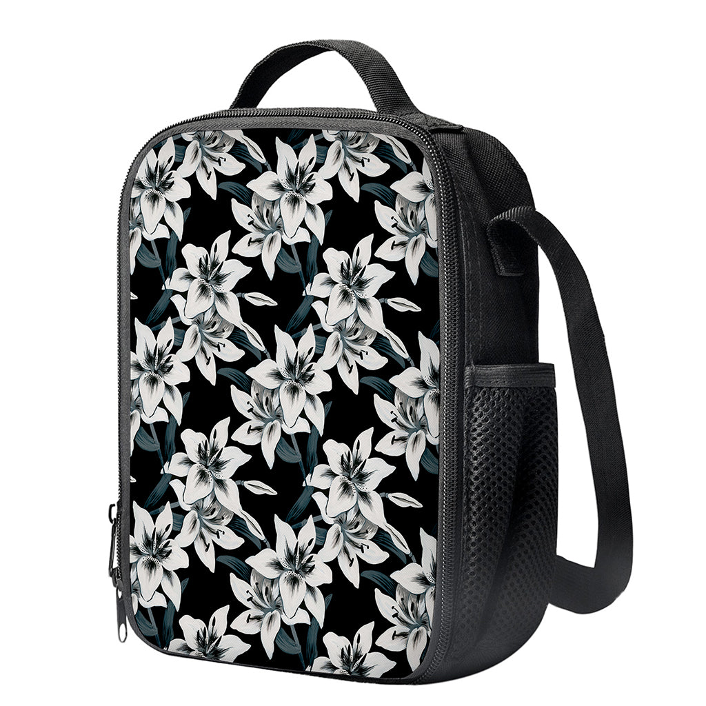 Lily Floral Pattern Print Crossbody Lunch Bag