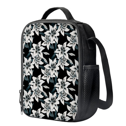 Lily Floral Pattern Print Crossbody Lunch Bag