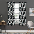 Lily Floral Pattern Print Grommet Curtain Panels
