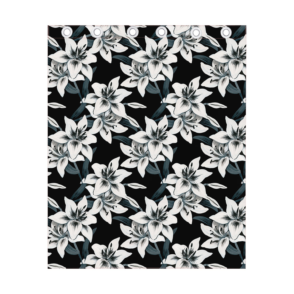 Lily Floral Pattern Print Curtain