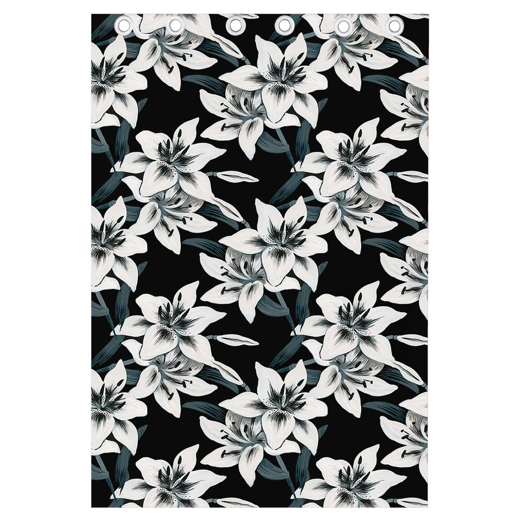 Lily Floral Pattern Print Curtain
