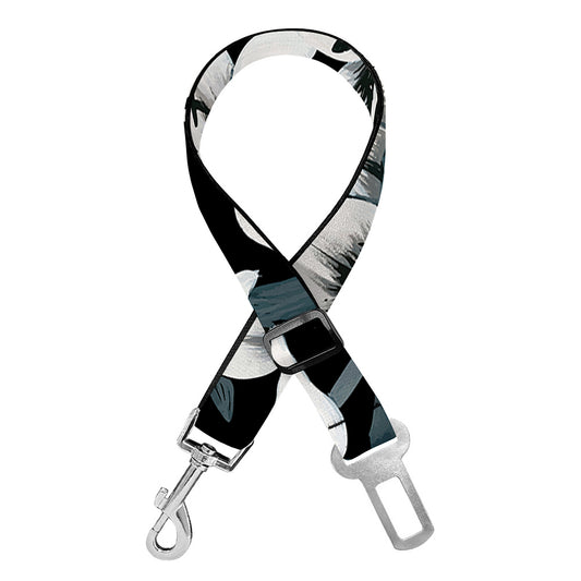 Lily Floral Pattern Print Dog Seat Belt