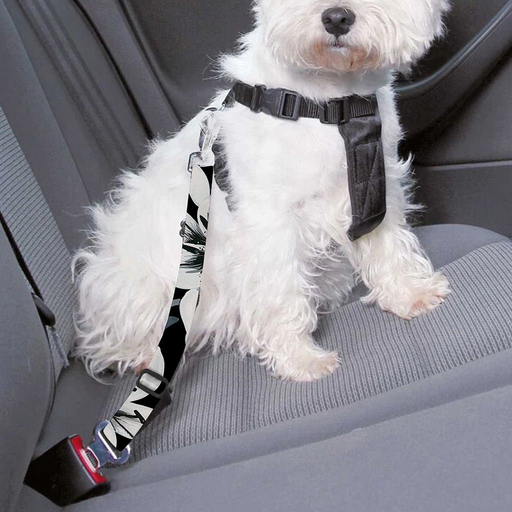 Lily Floral Pattern Print Dog Seat Belt