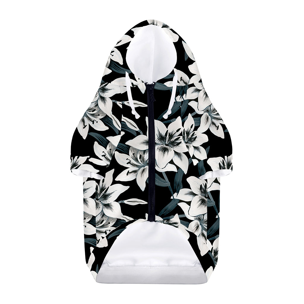 Lily Floral Pattern Print Dog Zip Up Hoodie