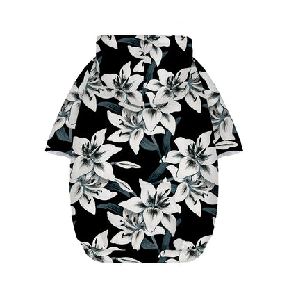 Lily Floral Pattern Print Dog Zip Up Hoodie