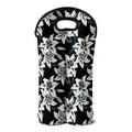 Lily Floral Pattern Print Double Neoprene Wine Tote