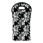 Lily Floral Pattern Print Double Neoprene Wine Tote