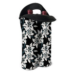 Lily Floral Pattern Print Double Neoprene Wine Tote