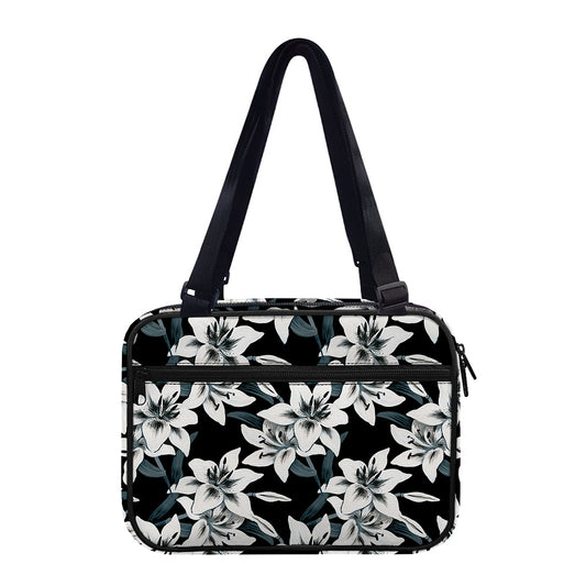 Lily Floral Pattern Print Double Strap Bible Bag