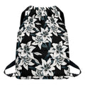 Lily Floral Pattern Print Drawstring Backpack