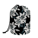 Lily Floral Pattern Print Drawstring Makeup Bag