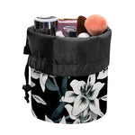 Lily Floral Pattern Print Drawstring Makeup Bag