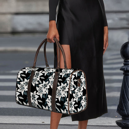 Lily Floral Pattern Print Duffle Bag