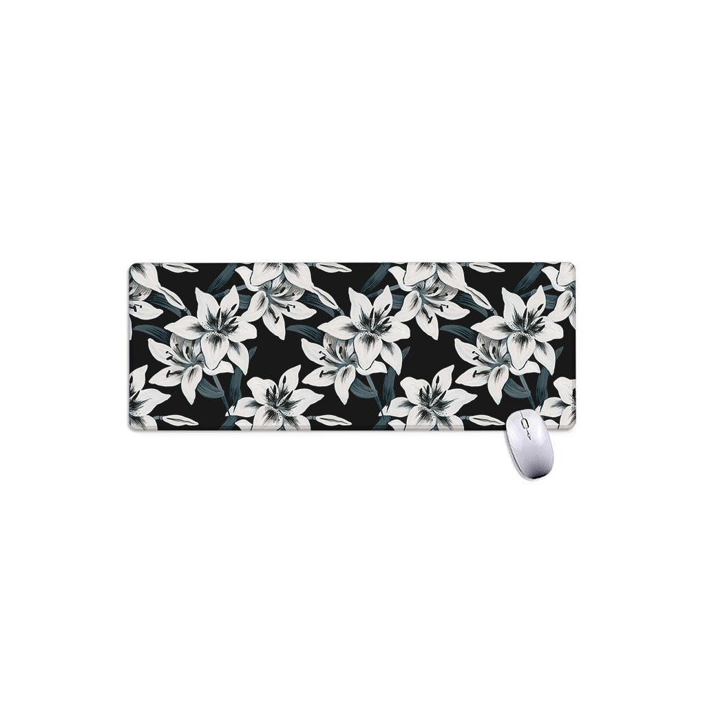 Lily Floral Pattern Print Extended Mouse Pad