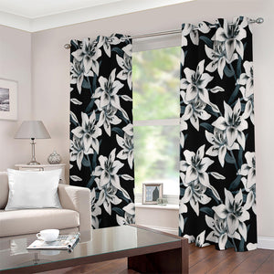 Lily Floral Pattern Print Extra Wide Grommet Curtains