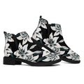 Lily Floral Pattern Print Flat Ankle Boots