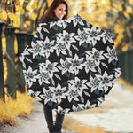 Lily Floral Pattern Print Foldable Umbrella