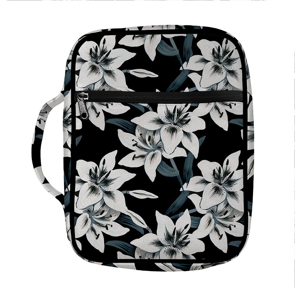 Lily Floral Pattern Print Front Pocket Bible Bag