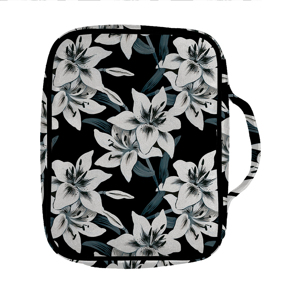 Lily Floral Pattern Print Front Pocket Bible Bag