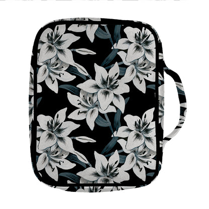Lily Floral Pattern Print Front Pocket Bible Bag