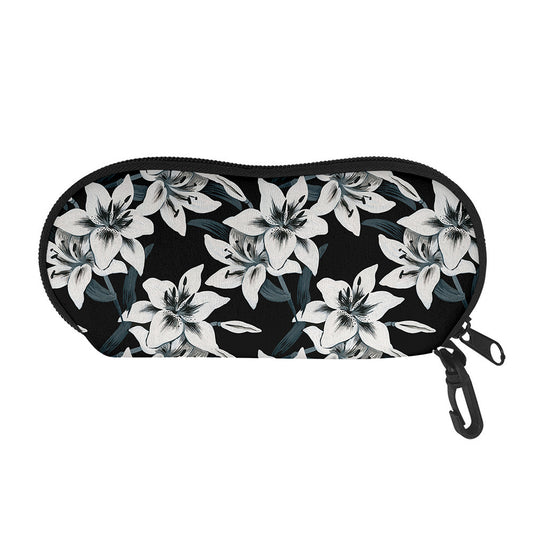 Lily Floral Pattern Print Glasses Case