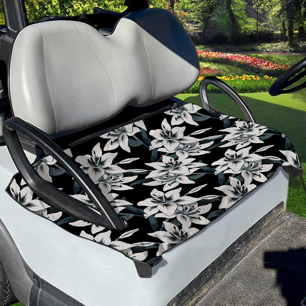 Lily Floral Pattern Print Golf Cart Seat Cover