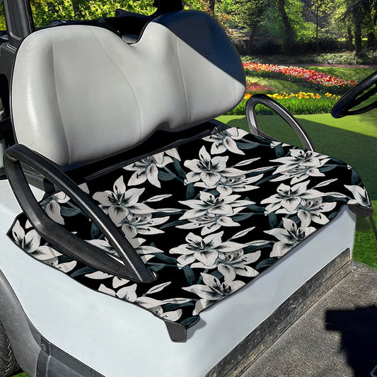 Lily Floral Pattern Print Golf Cart Seat Cover
