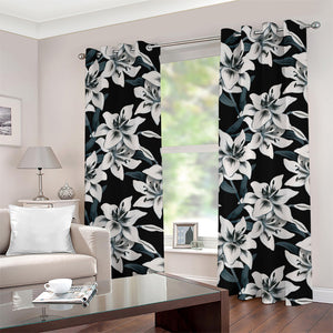 Lily Floral Pattern Print Grommet Curtains