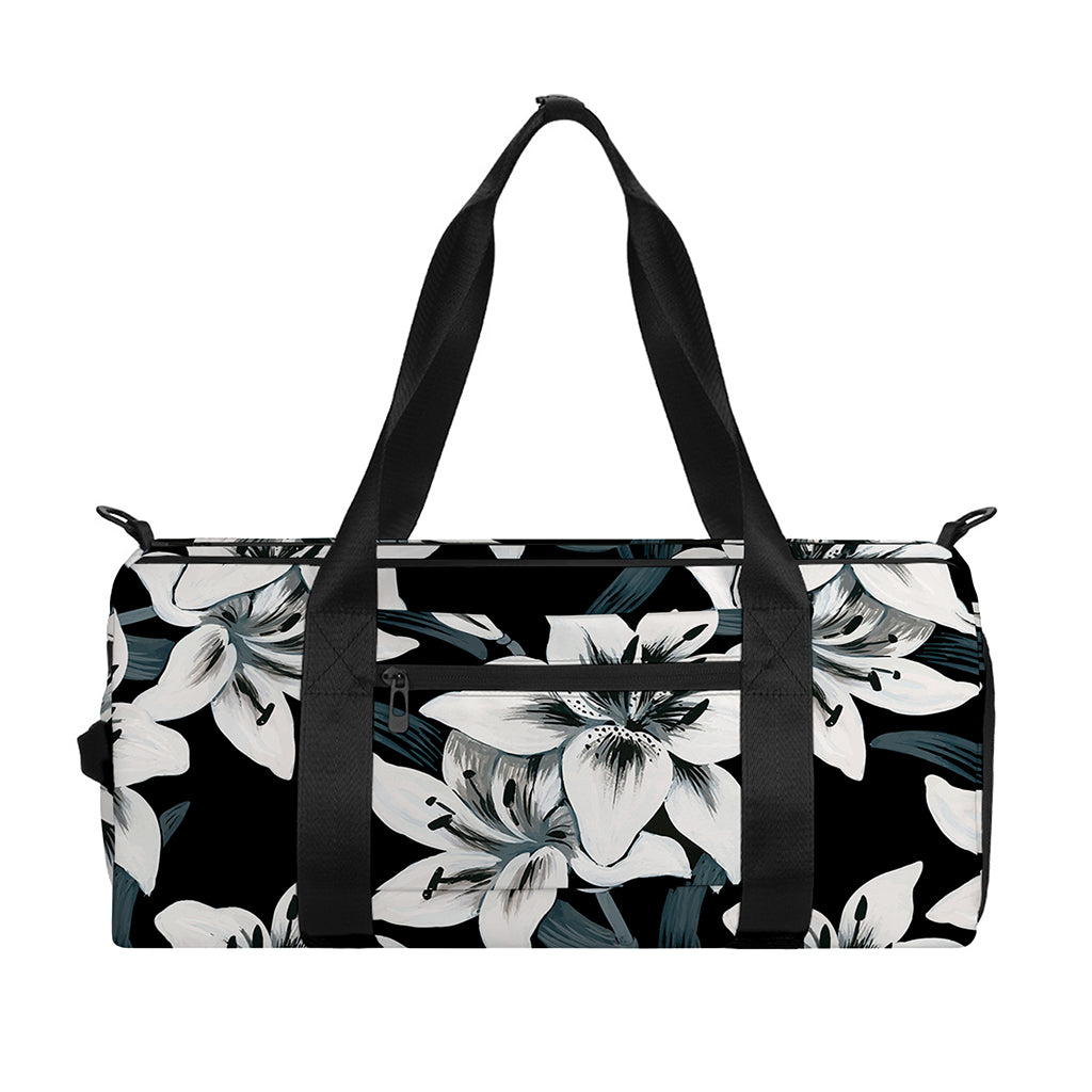 Lily Floral Pattern Print Gym Bag