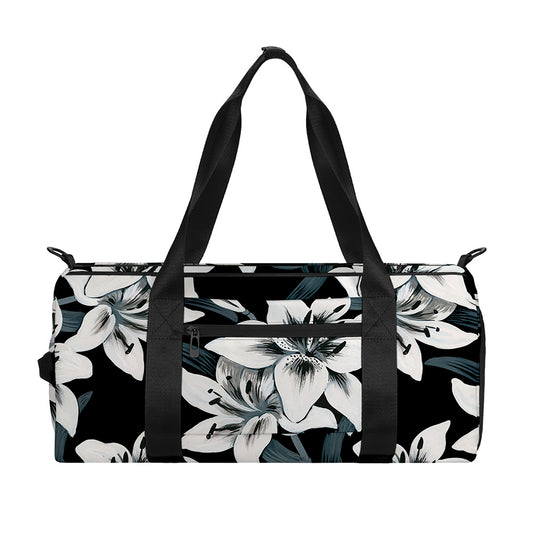 Lily Floral Pattern Print Gym Bag