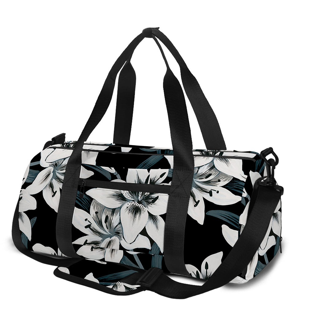 Lily Floral Pattern Print Gym Bag