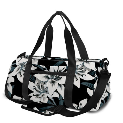 Lily Floral Pattern Print Gym Bag
