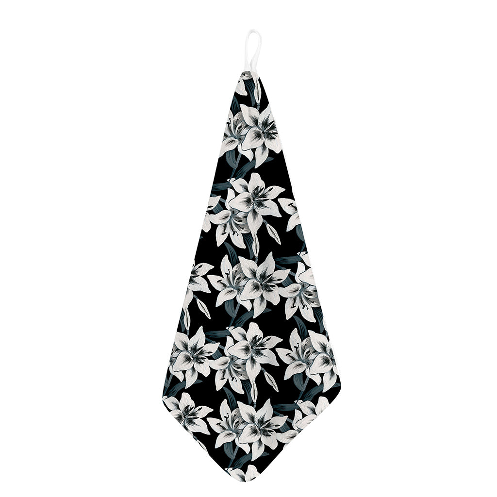 Lily Floral Pattern Print Hand Towel