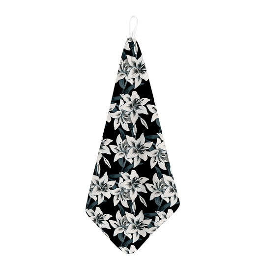 Lily Floral Pattern Print Hand Towel