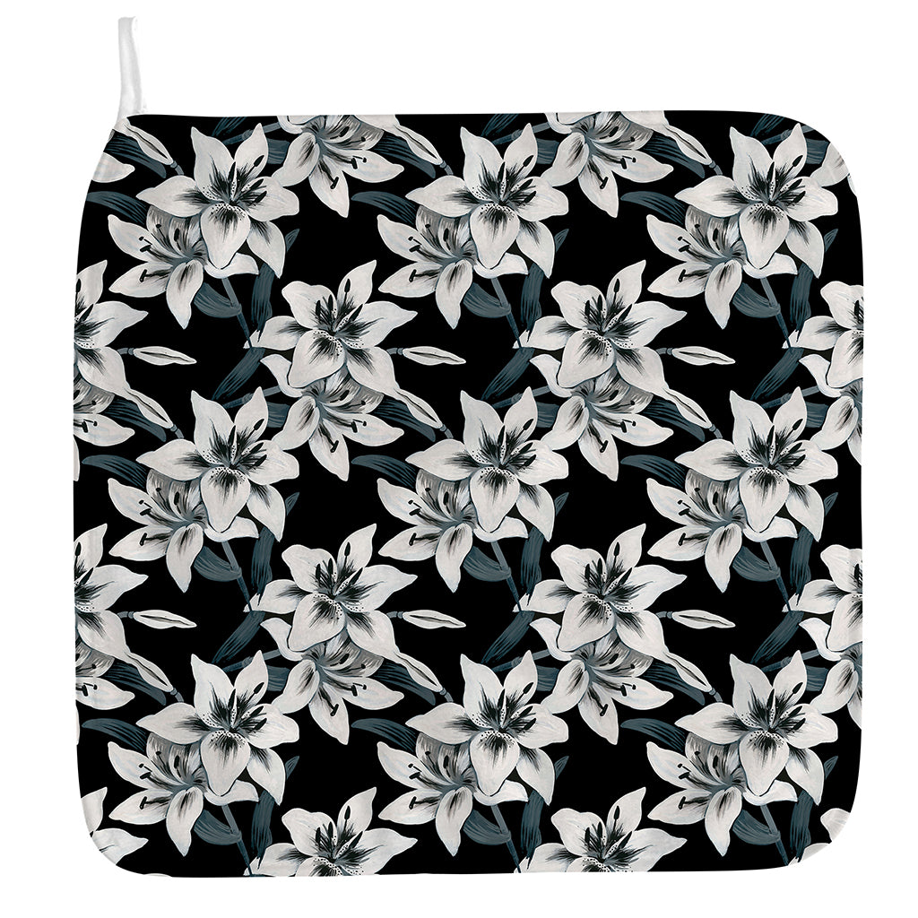 Lily Floral Pattern Print Hand Towel