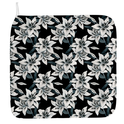 Lily Floral Pattern Print Hand Towel