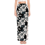 Lily Floral Pattern Print High Slit Maxi Skirt