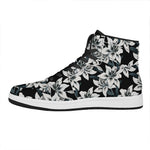 Lily Floral Pattern Print High Top Leather Sneakers