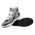 Lily Floral Pattern Print High Top Leather Sneakers